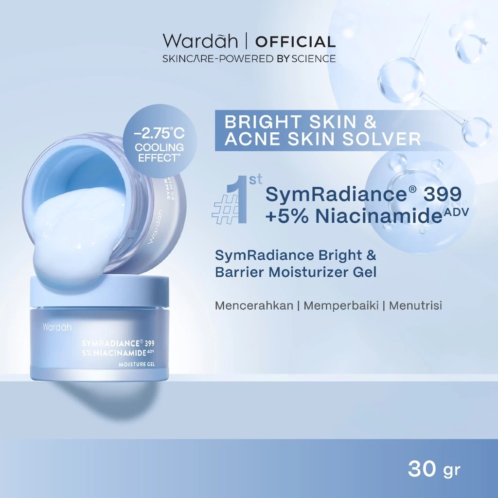 WARDAH Symradiance 399 5% Niacinamide ADV Bright&Barrier Boost Moisture Gel - Skincare