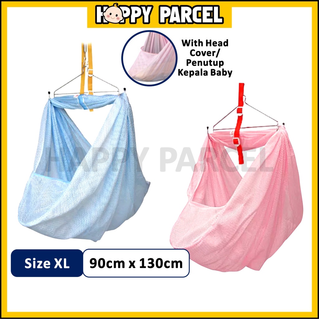 Baby Cradle Net XL Size With Head Cover 90cm x 130cm Fabric Buaian Baby swing Cradle Buaian Baby