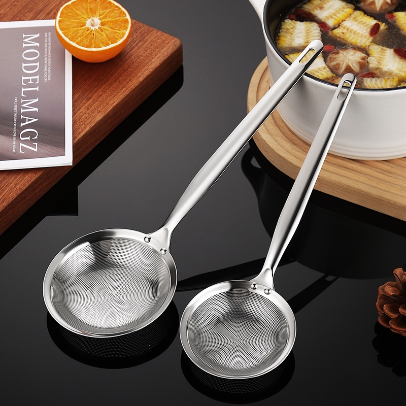 304 Stainless Steel Spreading Spoon Household Mesh Sieve Kitchen Filter ...