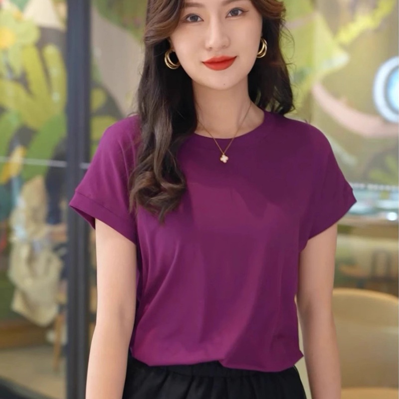 Women's Short-sleeved T-shirt Summer Round Neck T-shirt Versatile ...