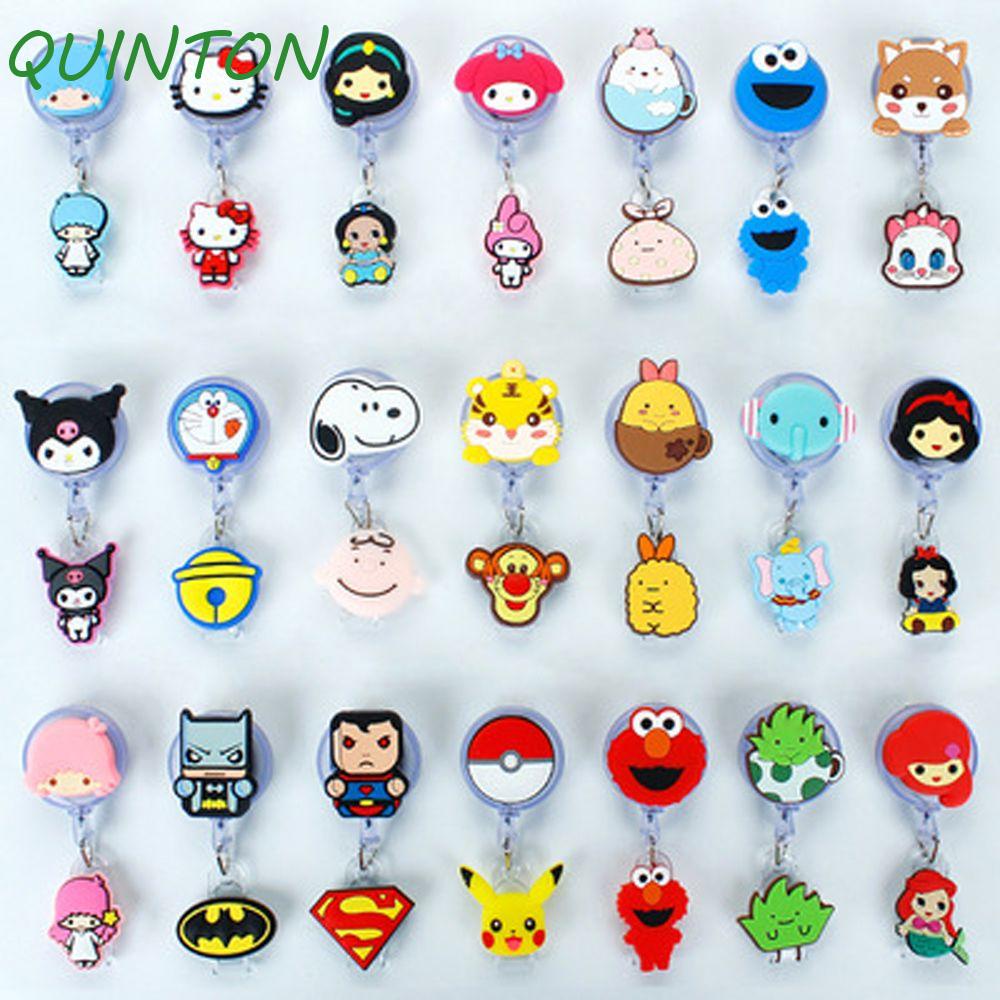 QUINTON Retractable Badge Reel Anime Office Supplies Name Tag
