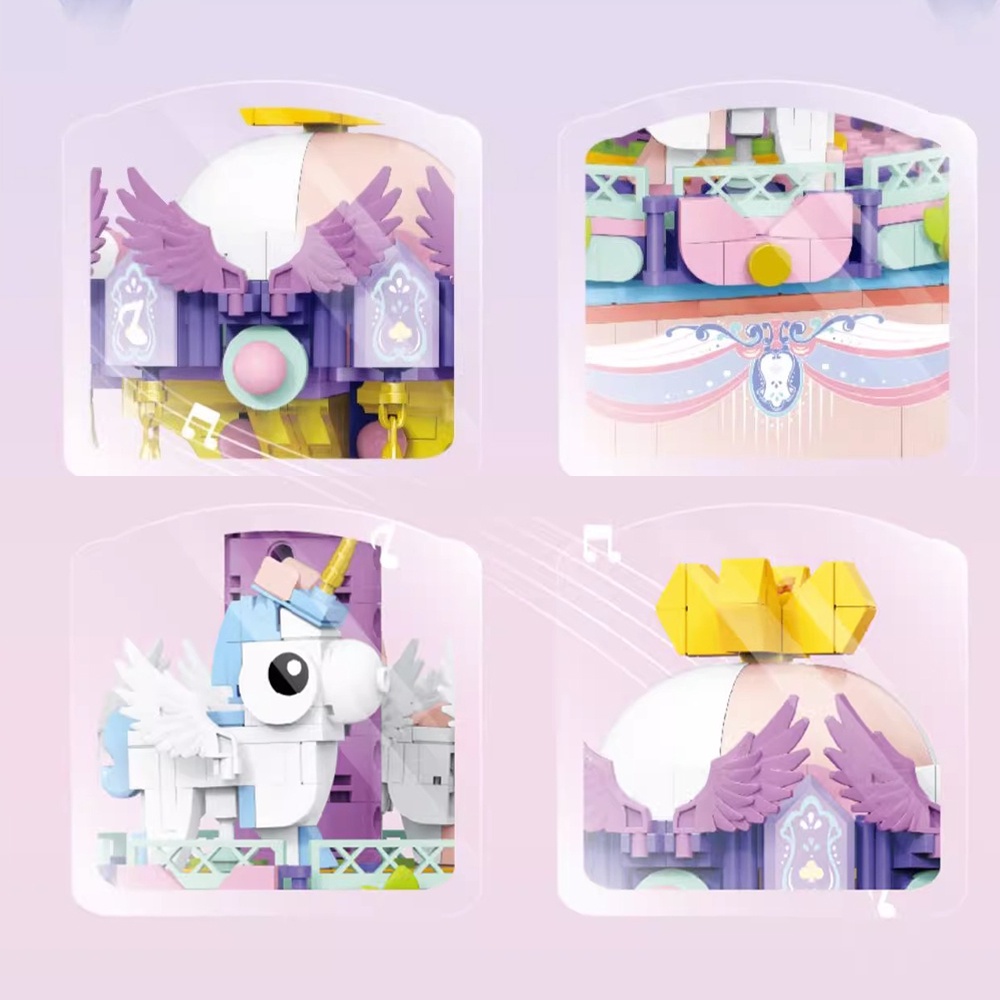 Kids Music Box Building Block Carousel Girls Gift | Shopee Singapore