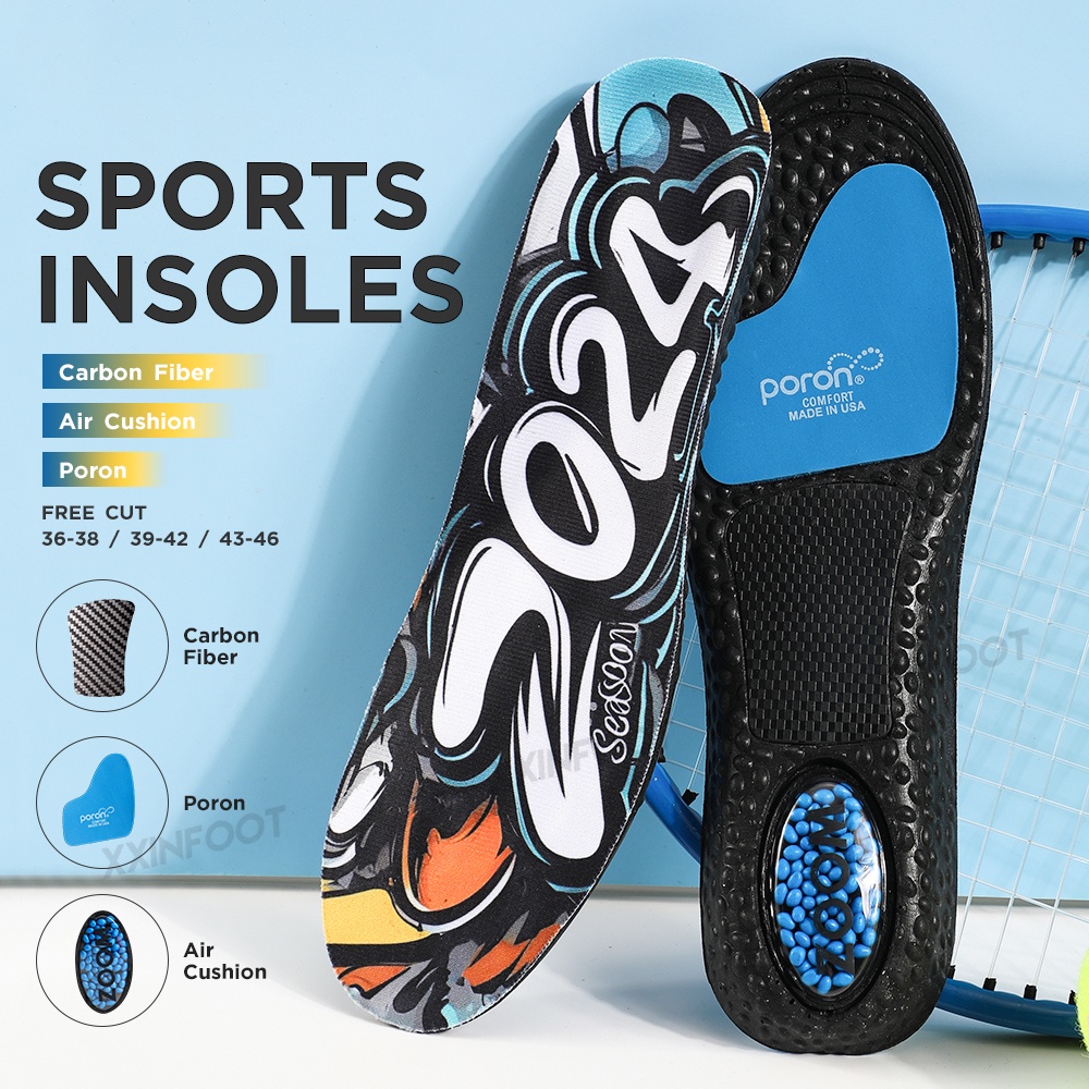 Elastic Insoles Shock Absorption Carbon Fiber Running Sport Shoe Pad Arch Support Insert Air Cushion Shopee Singapore