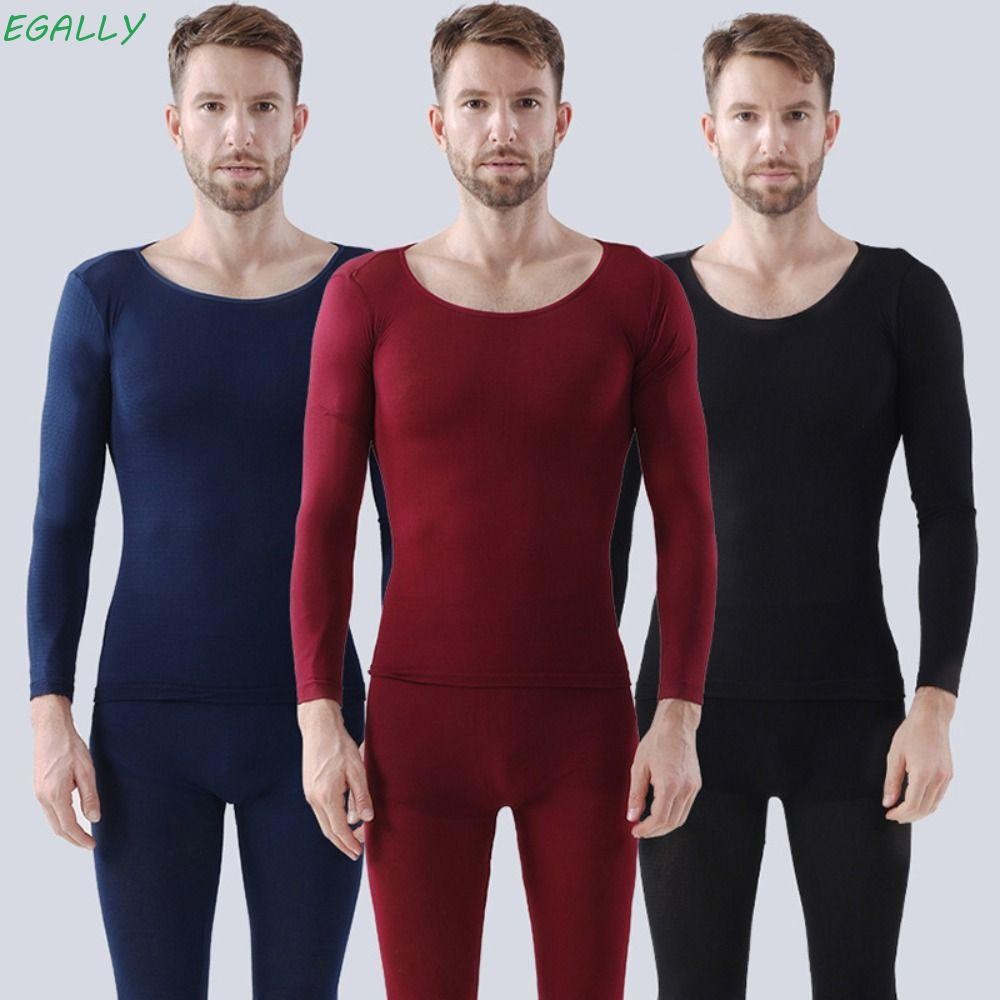 EGALLY Long Johns Top & Bottom, Comfortable High Elasticity Thermal ...