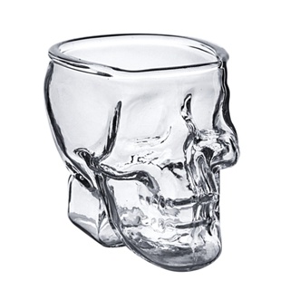 Funny Skull Wine Glass With Straw, Drinking Glass With Engraved Design,  Vodka Spirits Cup Glass, Crystal Skull Cup For Halloween Decorations Gifts