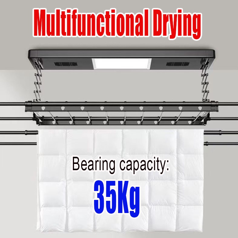 Automation Cloth Laundry Hanger Remote Electric Ceiling Clothes Drying Rack  Laundry Rack Smart Sterilization and Air Drying