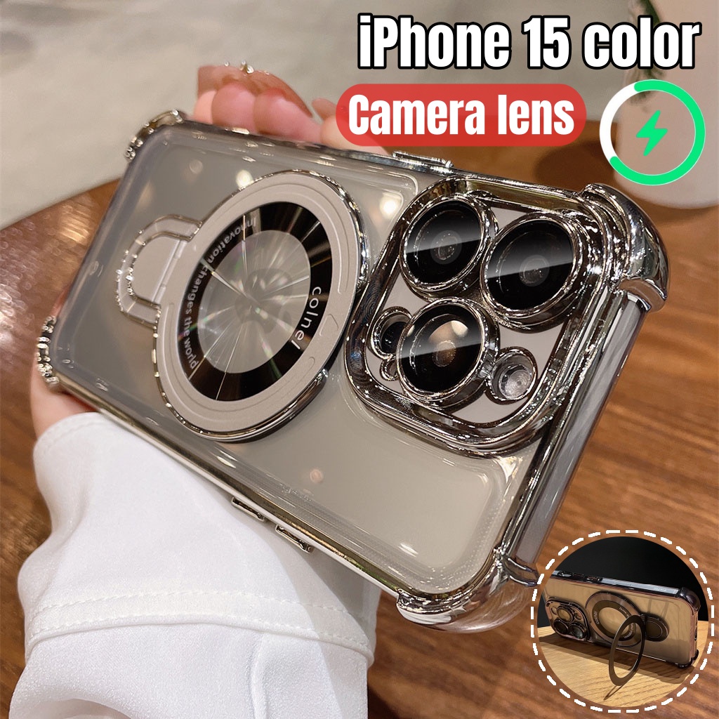 iPhone 15 Pro Camera Lens Protector Metal Rings (Grey)