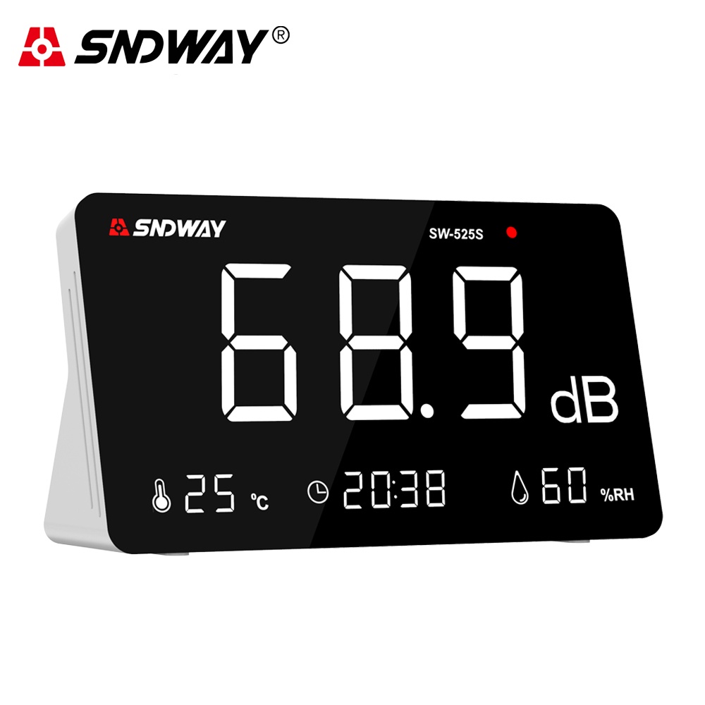 SNDWAY Digital 4 in 1 Sound Level Meter Temperature Humidity Meter 0 ...