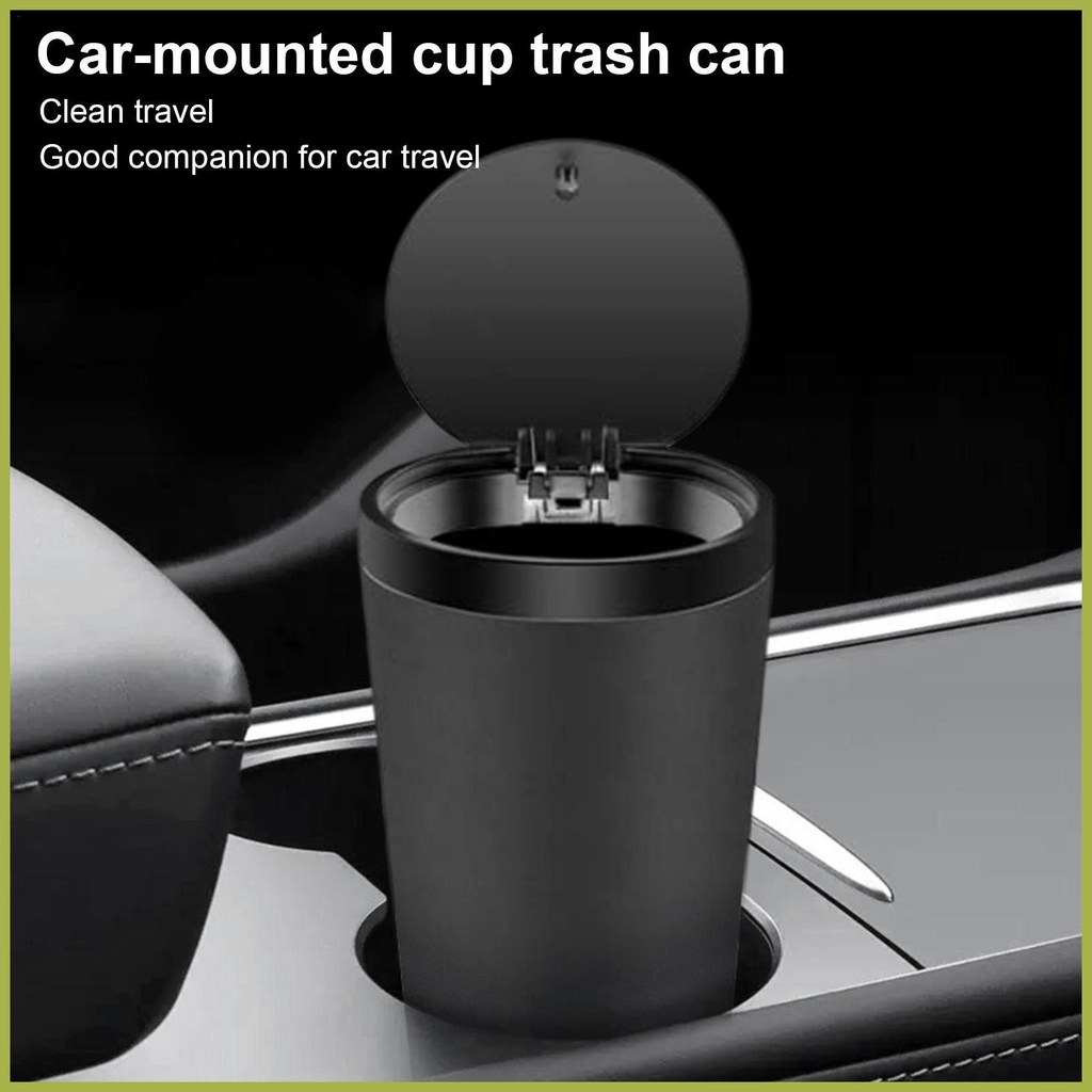 Cup Holder Trash Can For Car – Patent-Pending Trash Compaction Up To 10x More Trash To Save You Time Portable Trash Can For Car Stroller Backpacks And Beyond Black Grey