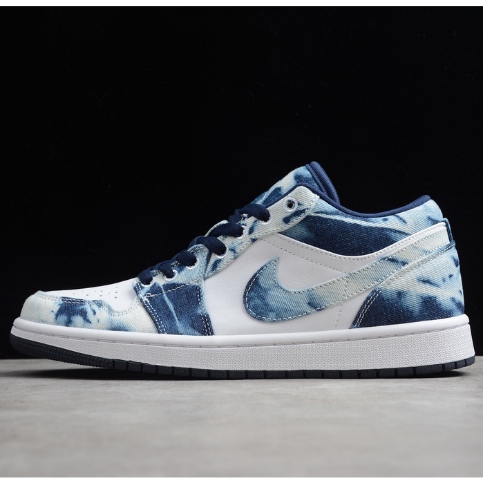 Air Jordan 1 Low Washed Denim Men And Women Basketball Shoes AJ1 ...