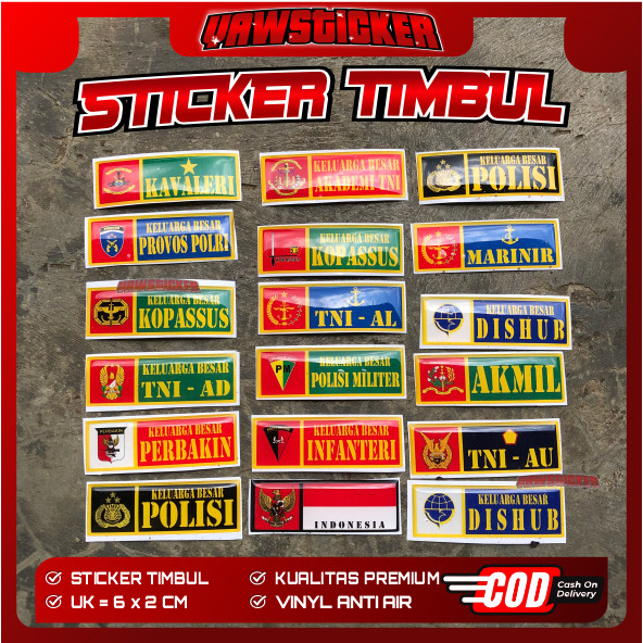 3D EMBLEM, TNI RAISED STICKER, POLRI STICKER, EMBLEM FOR MOTORCYCLE ...