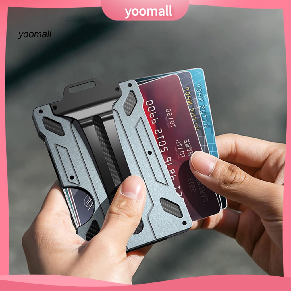 /YO/ Minimalist Wallet Clear ID Window with Money Clip Slim RFID