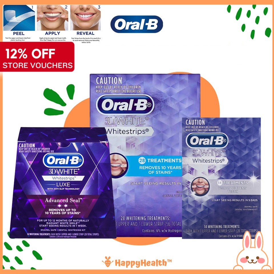 [Best Deals] Oral B 3D Whitening Treatments White Strips Dental Care Teeth Whitening Strip