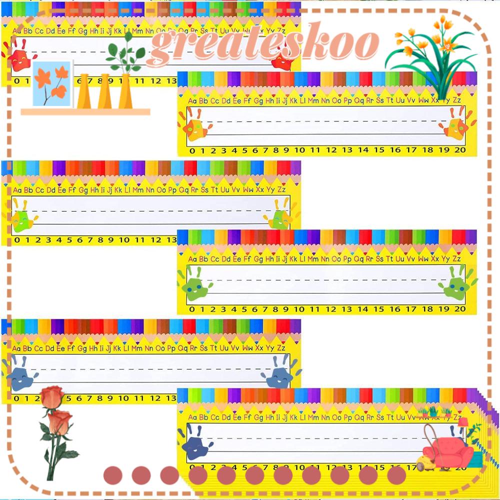 GREATESKOO Traditional Manuscript, Colorful Paper Desk Nameplates