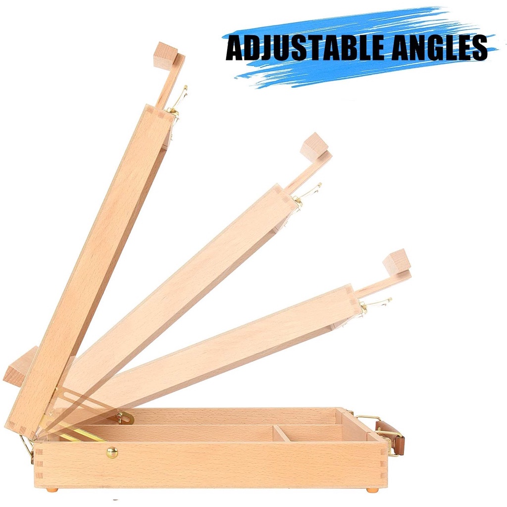 Beechwood Small Adjustable Wood Table Sketch box Easel Portable Wooden ...