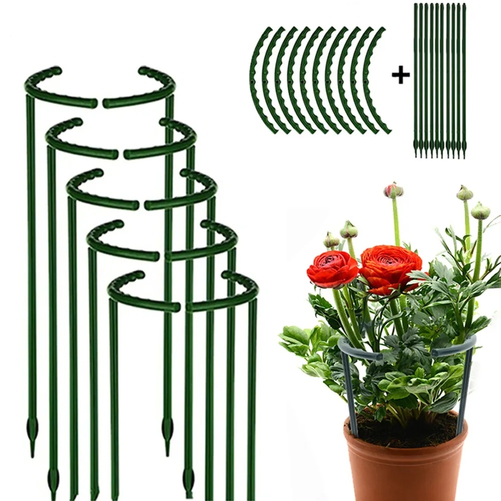 4PCS Plastic Plant Support Pile Frame Greenhouse Arrangement Semicircle ...