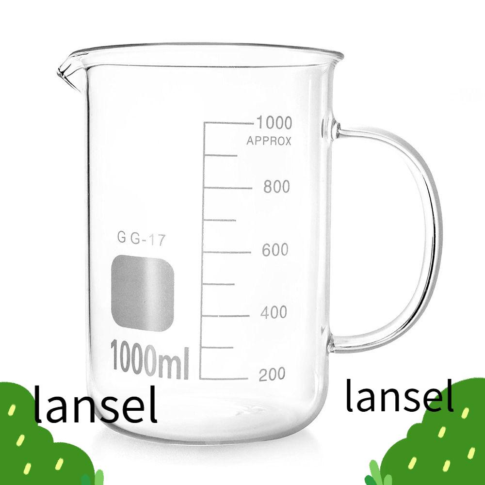 LANSEL Beaker with Handle, Borosilicate Glass 1000ml Measuring Cup