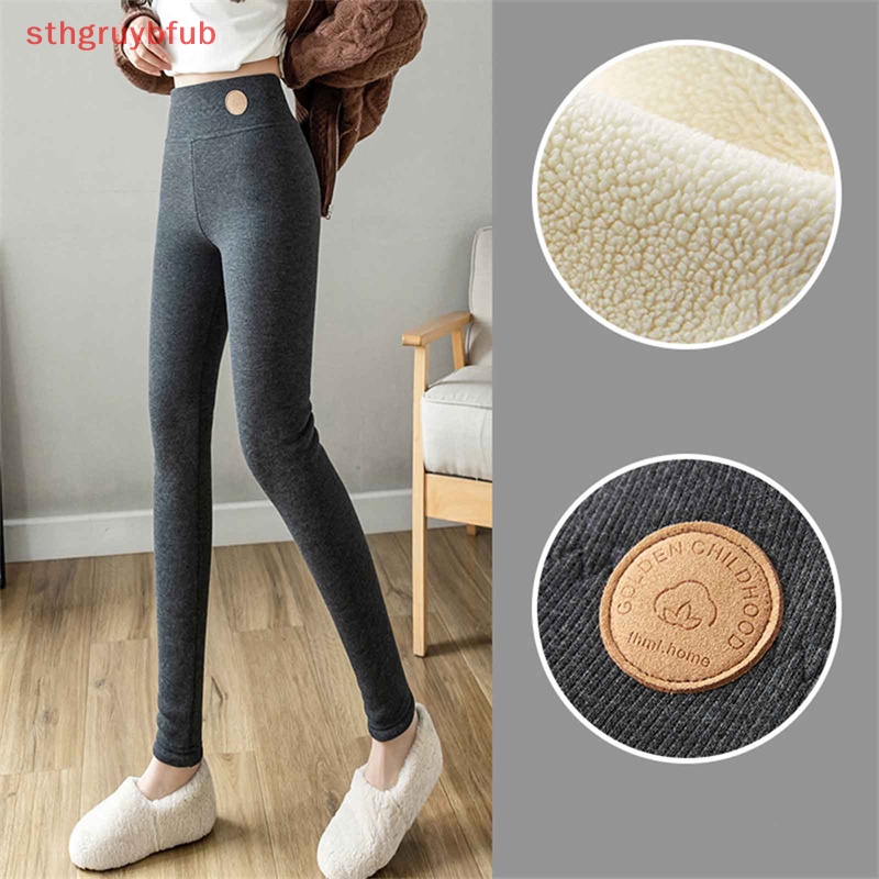 Winter Thermal Pants For Woman Lamb Cashmere Leggings High Waist