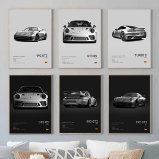 Luxury Car Race Car Poster Porsche 911 GT3 RS Luxury Car Poster Decorative  Painting Canvas Wall Posters And Art Picture Print Modern Family Bedroom