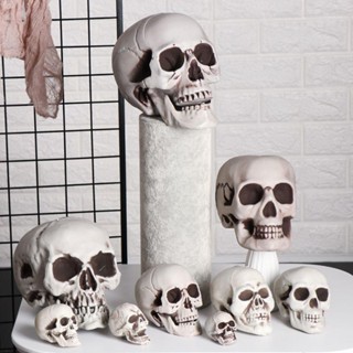 SKELETEEN Creepy Gothic Black Skull Floating Candle Holder Party