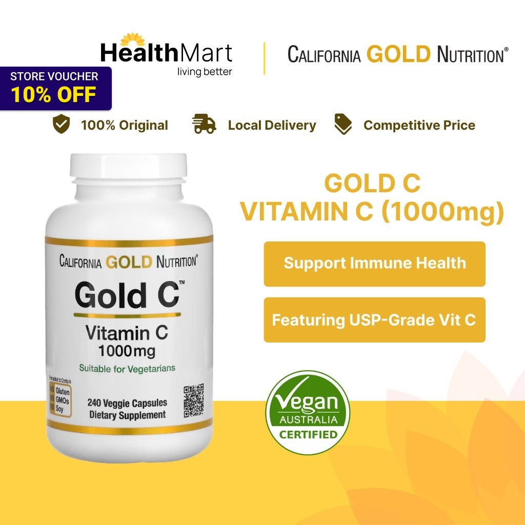 [SG] California Gold Nutrition Gold C, USP Grade Vitamin C, 1,000 mg
