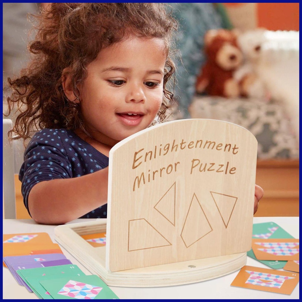 Montessori Mirror Puzzle Colorful Puzzle Montessori Toy Sensorial Toys