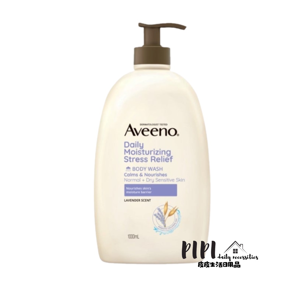 Aveeno Body Wash Stress Relief Lavender 1000ml Normal + Dry Sensitive