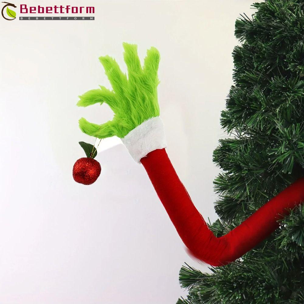 BEBETTFORM Green Grinch Arm, Plush Arm Christmas Tree Topper Christmas