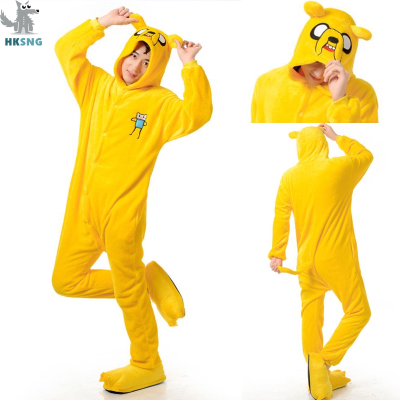 New Link Adult Finn And Jake Onesies Adventure Costume Yellow Dog