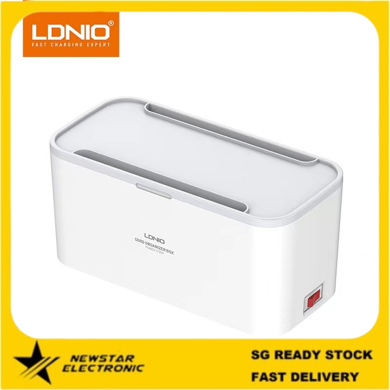 LDNIO Cable Management Power Strip Box 5 Outlets and 3 USB Port Storage