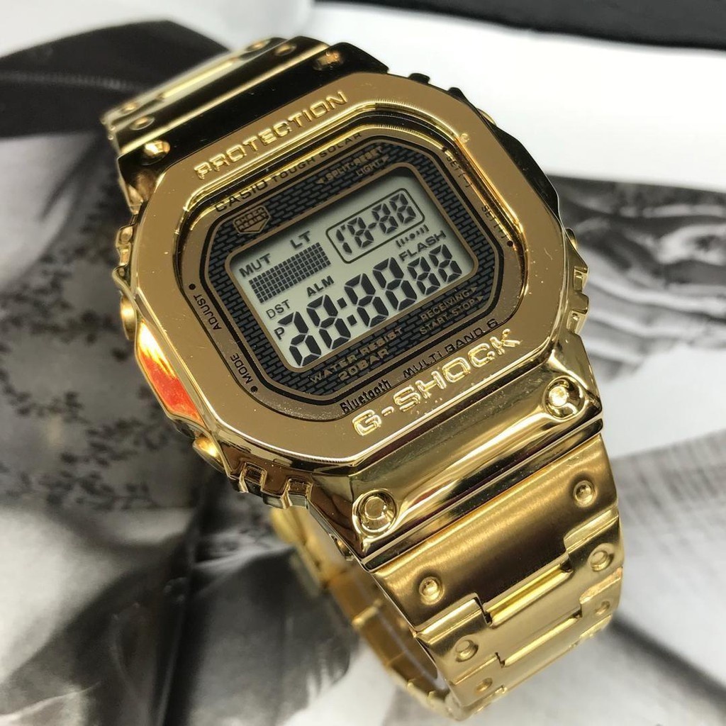 G SHOCK GMW B5000 Full metal hard stainless steel Gold Black Sliver waterproof sports watch gift ka853 Shopee Singapore