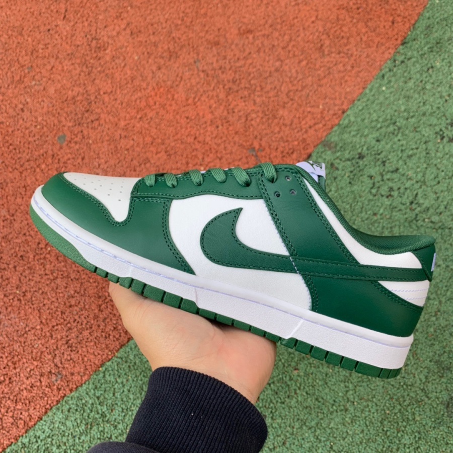 Ready stock NK Dunk Low Retro Team Green White Sports shoes DD1391-101