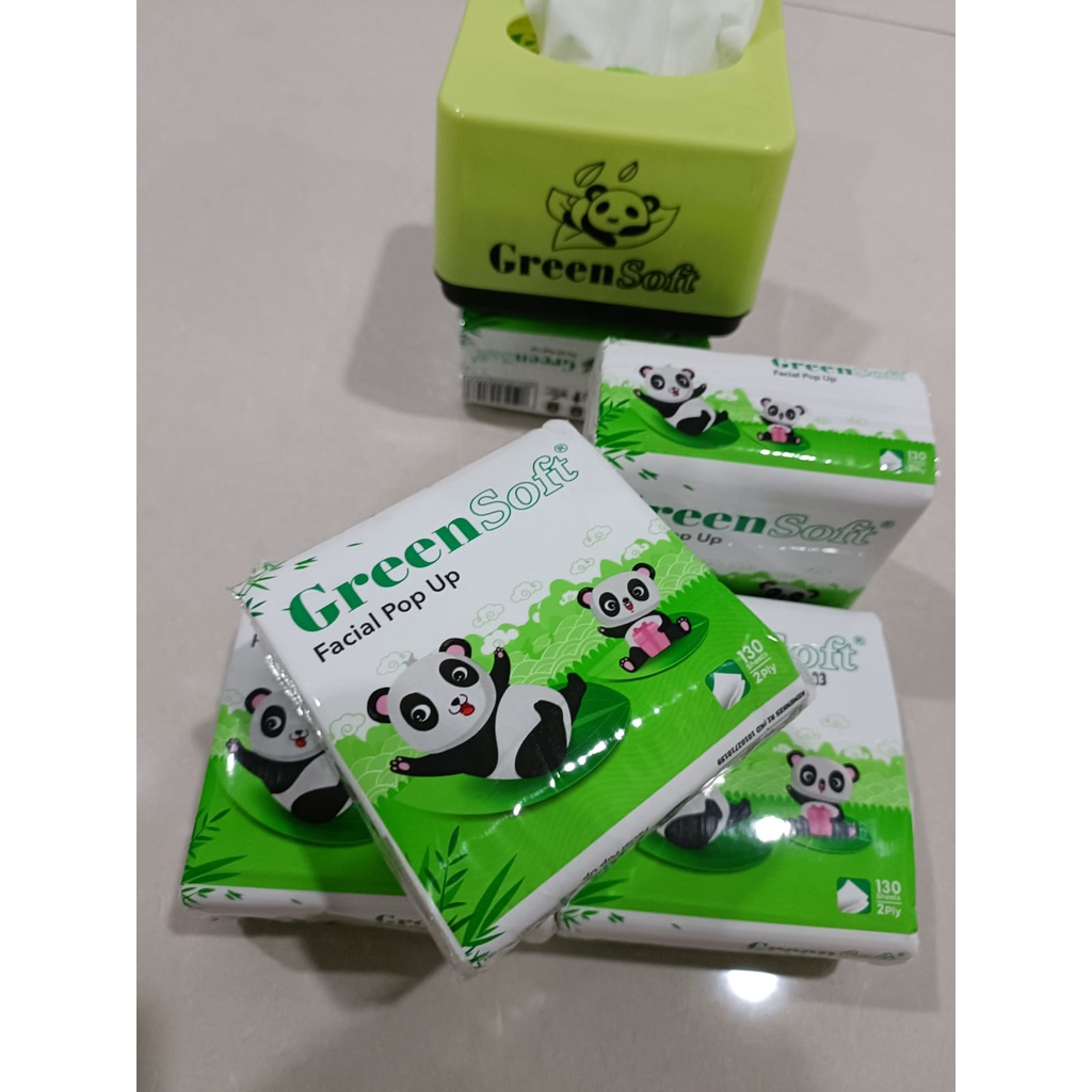 Gg [Minimum 1pcs] TISSUE GREENSOFT POPUP 130 SHEETS FACIAL TISSUE POP ...