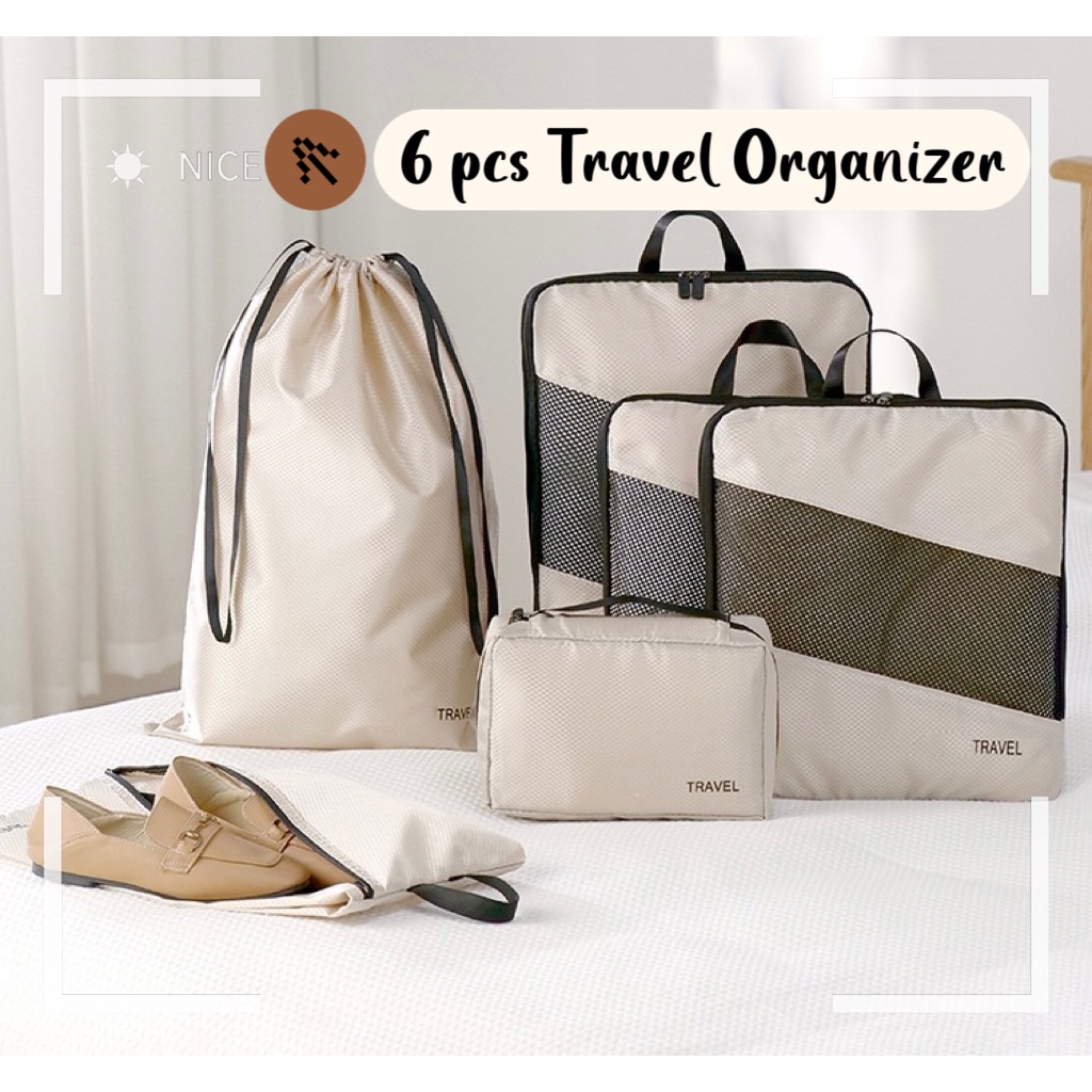 【Local Ready Stock】6 Pcs Set Travel Luggage Organizer Compression