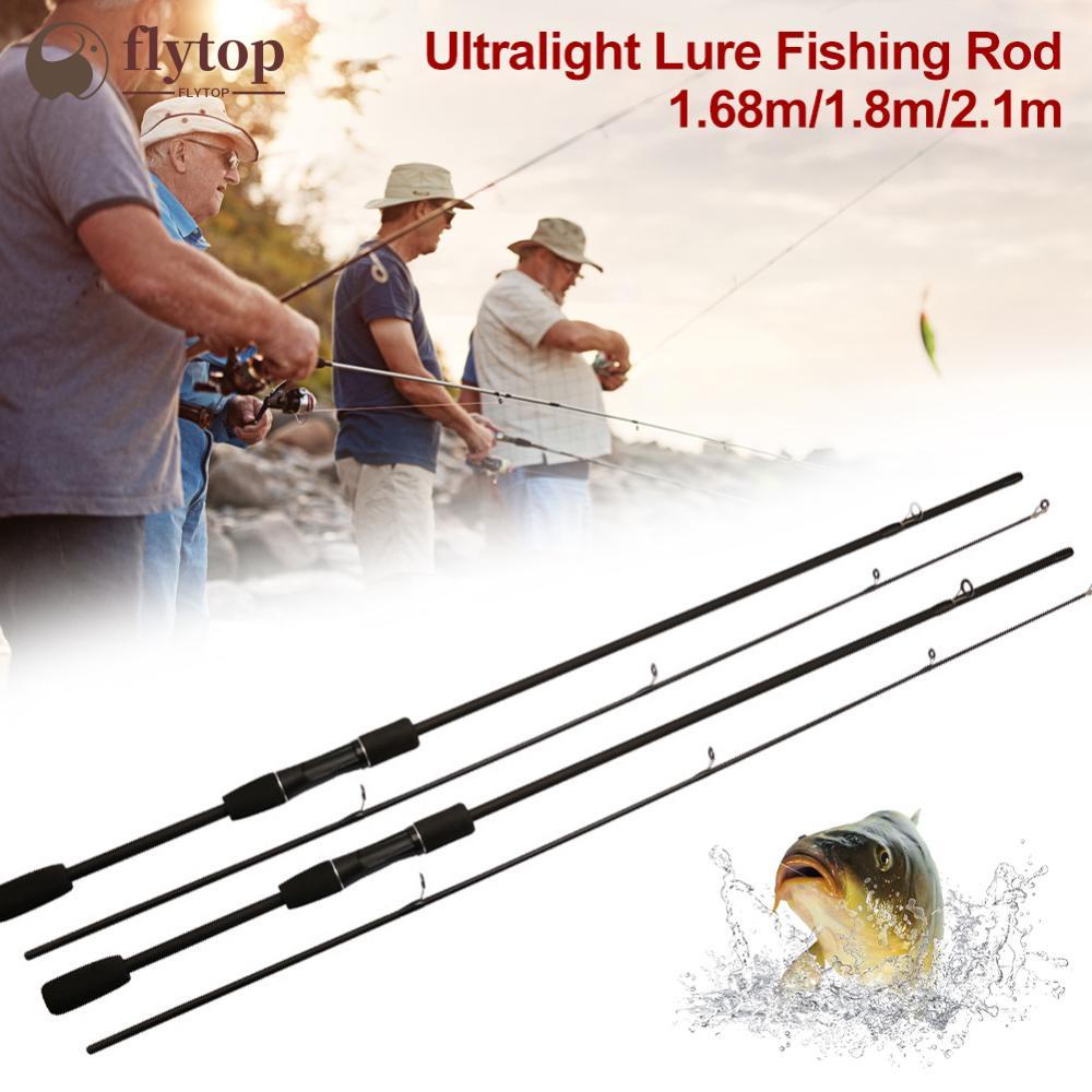 FLYTOP 1.6M 1.8M 2.1M Black Ultralight Lure Fishing Rod Super Strong ...