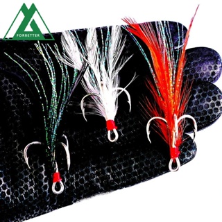 JK 4X Luminous Feather Fishing Hooks