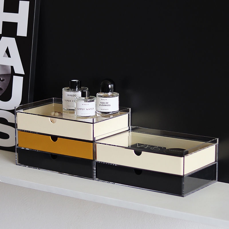 Medieval Contrasting Color Drawer Storage Box Transparent Acrylic Multi ...