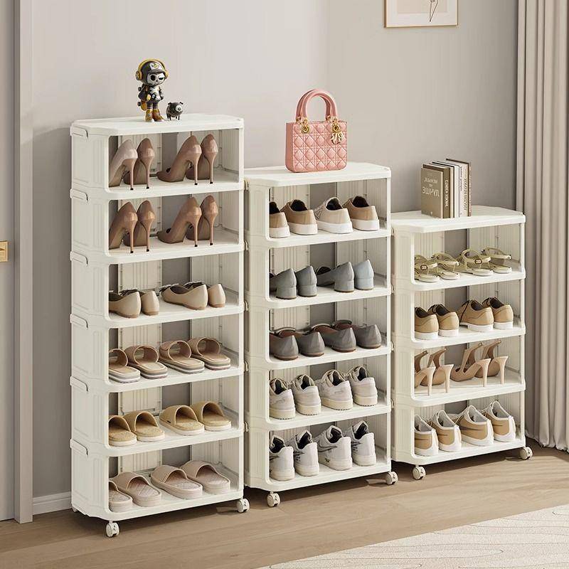 Simple shoe rack at the entrance for household use, small narrow shoe ...
