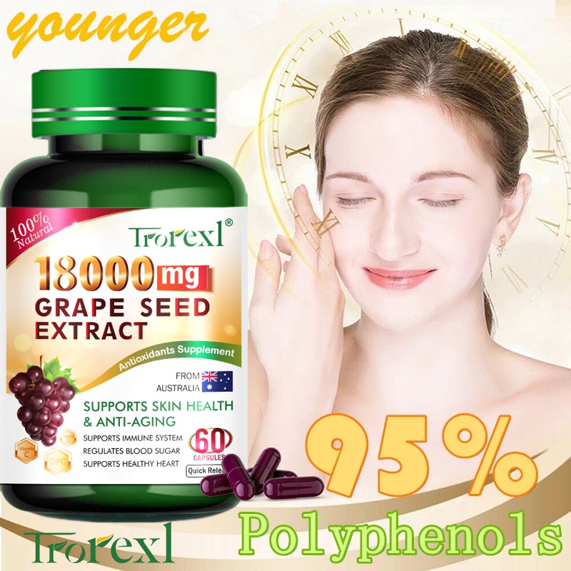 Trorexl Halal Increase Collagen 60 Grape Seed Extract Whitening and
