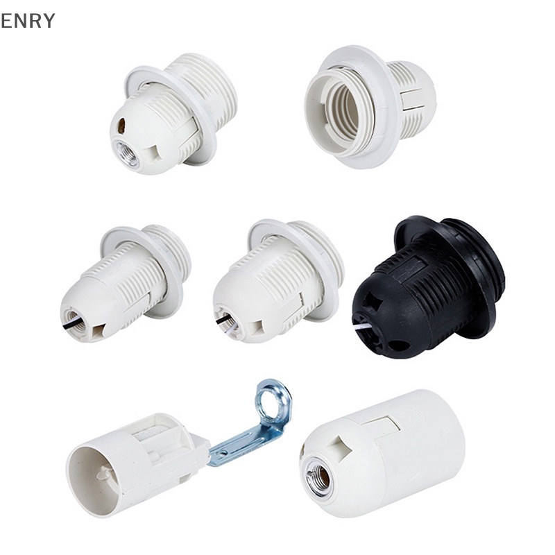 EN Black White E14 E27 Screw Lamp Holder Table Floor LED Light Socket ...