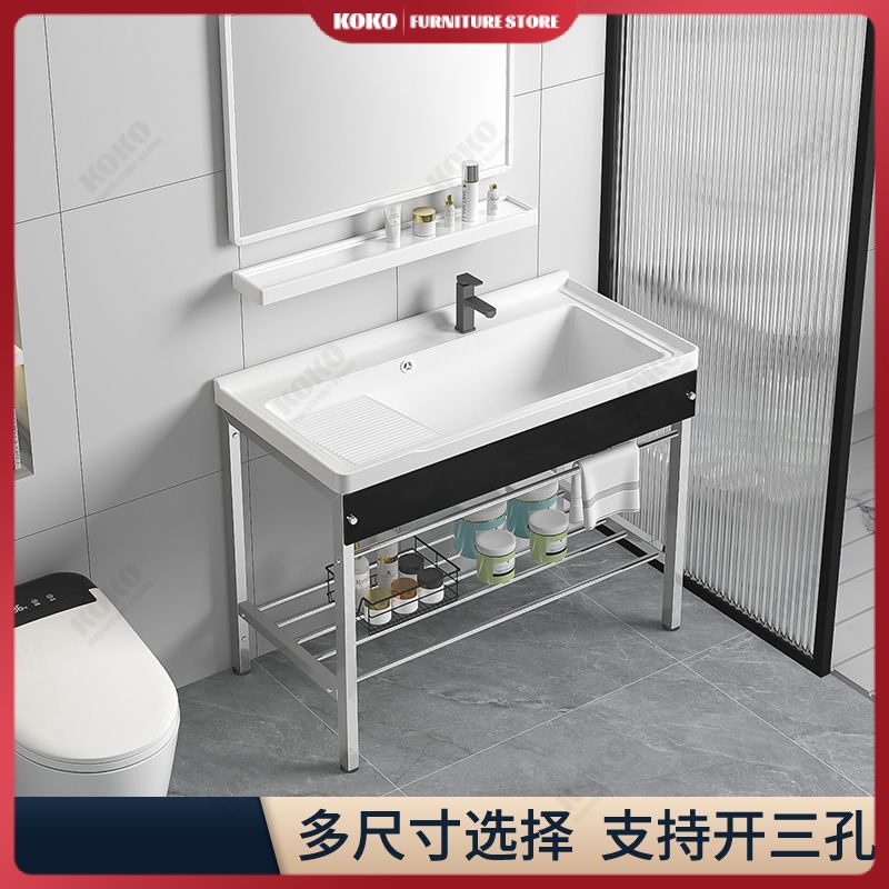 Ceramic laundry sink with scrubboard single pool balcony pool household ...