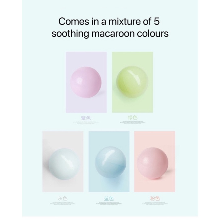[BABY BOM BOM] 100 PCS Wide Macaroon Ocean Balls For Ball Pit Playpen ...