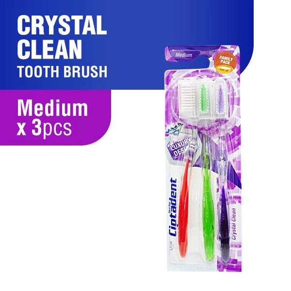 Ciptadent Sikat Gigi Crystal Clean Medium Kotak Isi 3 Pcs x3 - Gambar 2