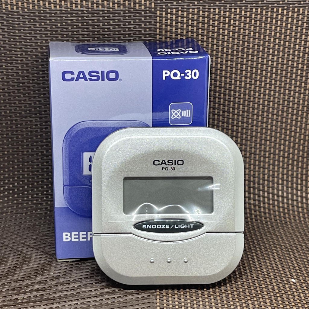Casio Clock PQ-30-8D Traveler Small Size Gray Digital Snooze Alarm ...