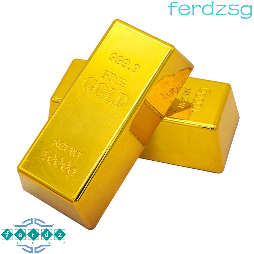 JENNIFERDZSG Golden Brick, Paperweight Door Stop Fake Gold Bar, Office ...