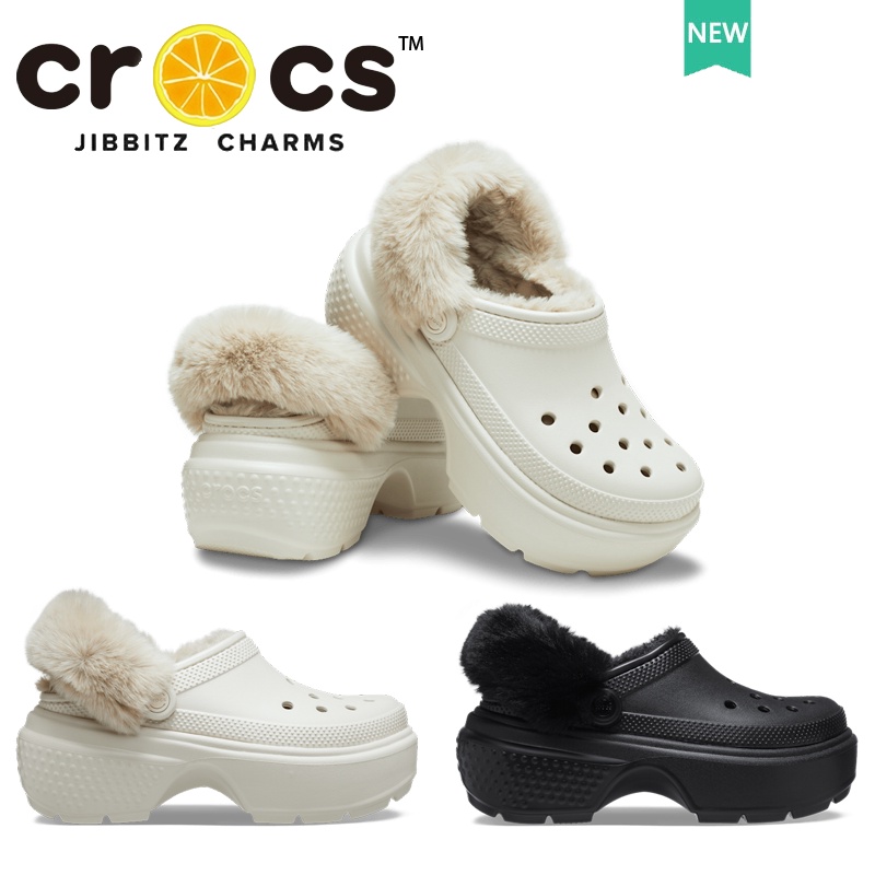 Fur lined crocs hot sale women's white