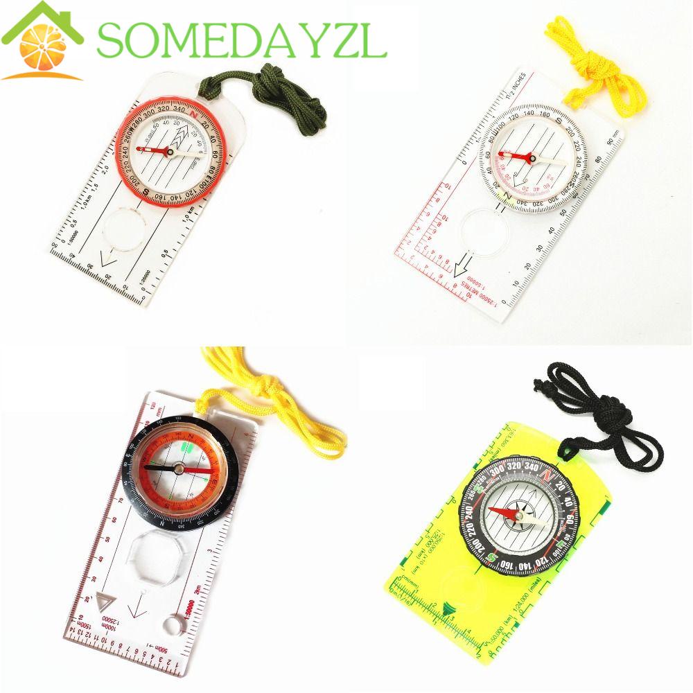 SOMEDAYMX Compass Scale Ruler Orienteering Thumb Compass Transparent ...