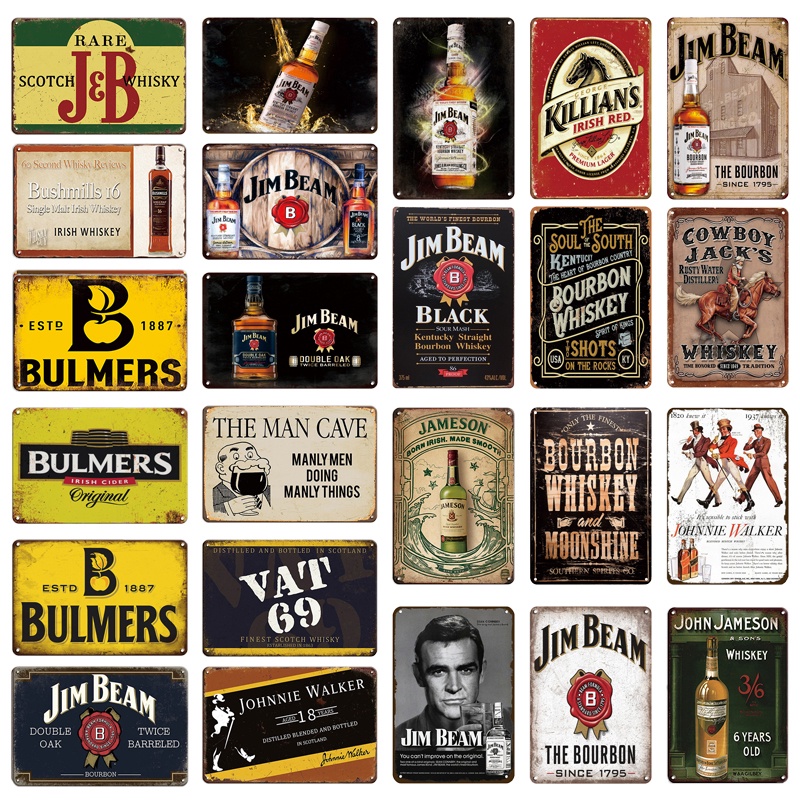 Tin Sign metal paintingTin Sign Jimbeam Bulmers Whisky Logo Vintage ...