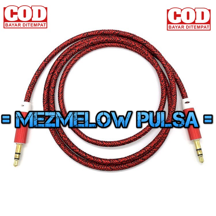 Kabel Aux Nylon kabel aux audio 100 CM 3.5 MM audio Hp Pc Dll
