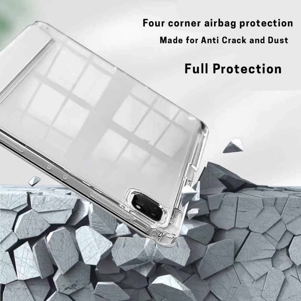 Acrylic Case iPad HD Transparent Crystal Clear Trifold Smart Lock Casing For Ipad Air 6 10.9"/13" 2024 Pro 12.9" Gen 5/6/7/8/9/10 Pro 11 Air 1/2/4/5 Mini 6 - Gambar 2